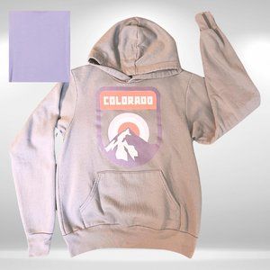 Light purple, grey Colorado hoodie from the Denver airport